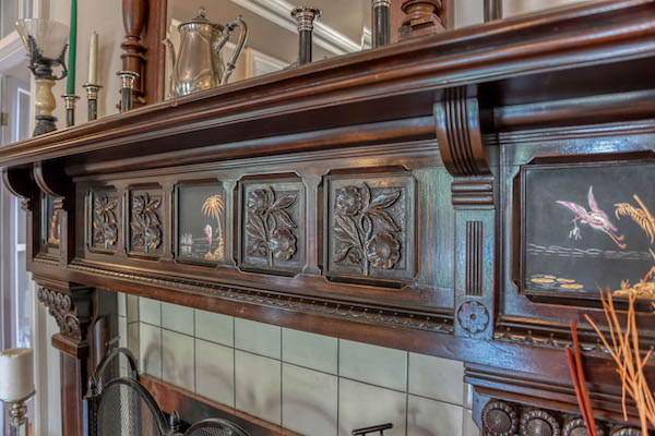 Hand-carved Fireplace at Boutique Hotel